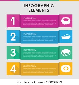 Modern soap infographic template. infographic design with soap icons includes baby bath, soap. can be used for presentation, diagram, annual report, web design.