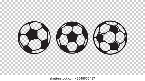 Modern Soccer Ball Vector Icons, Flat Football Symbol Set, Creative Soccer Icon Bundle, vector illustration eps 10.