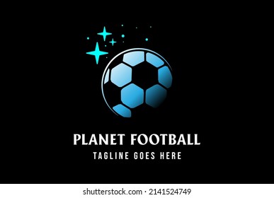 Modern Soccer Football Planet World Global for Sport Club Logo Design Vector