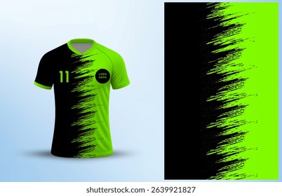 Modern soccer jersey design with a dynamic brushstroke pattern.