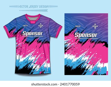 Modern Soccer jersey football sport t shirt design suitable for racing, soccer, gaming and e sports Free Vector and double-sided mockup 