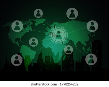 Modern social connection technologies background. 