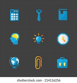 Modern social icons set on Dark Background