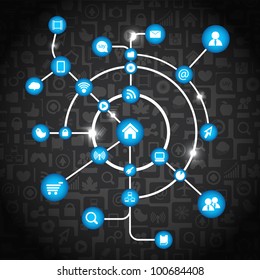 Modern social media abstract scheme