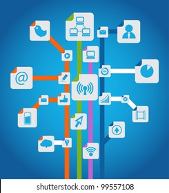 Modern social media abstract scheme