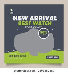 Modern Social Media Ad Template For Smart Watch
