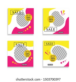 Modern Social media banner template, fashion sale, new arrival product, weekend promotion