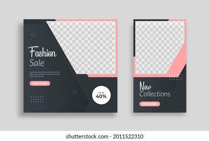 Modern Social Media banner template can be edited. Anyone can use this design easily. Promotional web banners for social media. Elegant sale and discount promo 