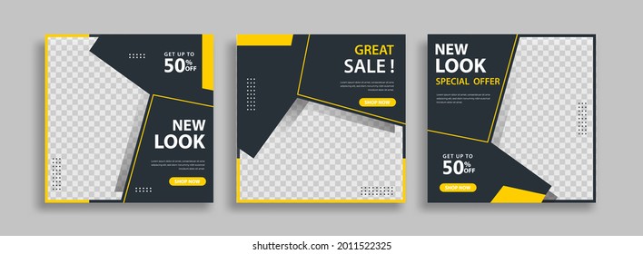 Modern Social Media banner template can be edited. Anyone can use this design easily. Promotional web banners for social media. Elegant sale and discount promo 