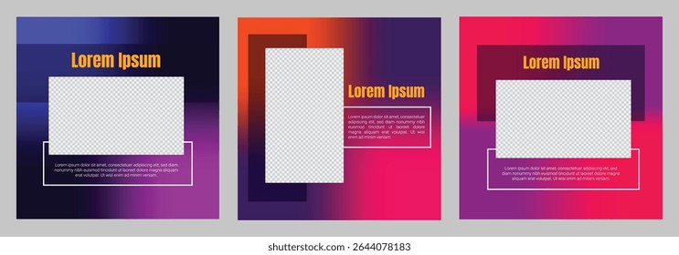 Modern social media banner templates for sale, promotion, and ads. Clean square layout for digital marketing. Editable EPS vector design. Set of Editable minimal square banner template.