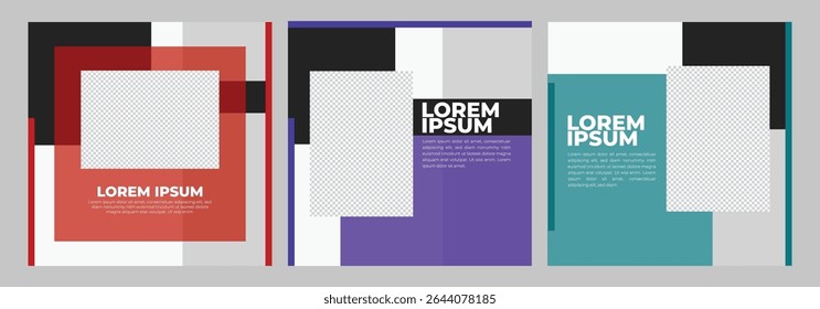 Modern social media banner templates for sale, promotion, and ads. Clean square layout for digital marketing. Editable EPS vector design. Set of Editable minimal square banner template.