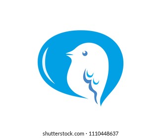 Modern Social Media Bubble Talk Bird Logo In Isolated Background