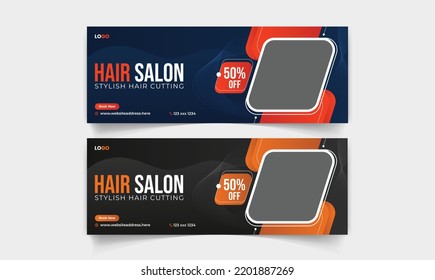 Modern Social media cover banner template for salon