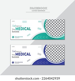 Modern social media cover design template for profile banner.Facebook Medical Healthcare Banners template. Facebook Cover Design Template. Banner and Web Banner with gradient. 