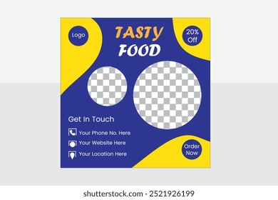 Modern social media food vector design template.