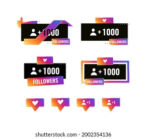 modern social media increased followers design and bubble like chat
