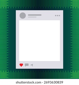 Modern social media interface frame, perfect for showcasing content, promoting brands, and creating engaging marketing visuals for online platforms