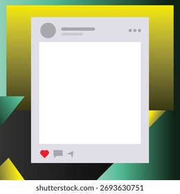 Modern social media interface mockup on vibrant background ideal for digital marketing, advertising, and website design projects, perfect for creative content