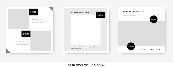 Modern social media layouts for instagram and facebook, creative web banners for advertising, minimal style posts for digital marketing, editable corporate graphics, simple multipurpose designs