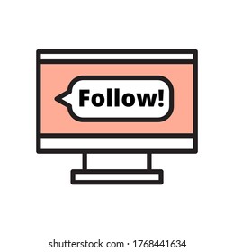 Modern social media line icons vector.