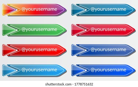 modern social  media lower third collection.Set bundle for  social media .Lower third banner.