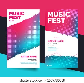 Modern social media music artist poster banner template collection