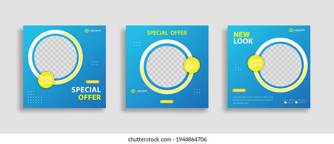 Modern Social Media post banner template can be edited. Anyone can use this design easily. Promotional web banners for social media. Elegant sale and discount promo - Vector.