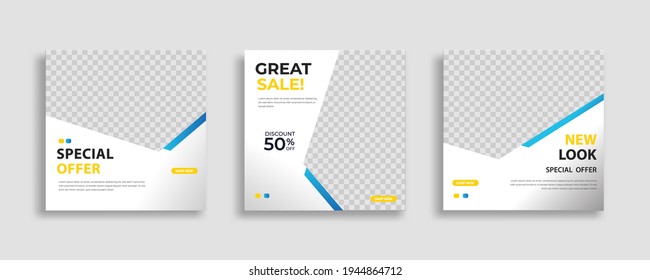 Modern Social Media post banner template can be edited. Anyone can use this design easily. Promotional web banners for social media. Elegant sale and discount promo - Vector.