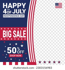 Modern social media post banner template design for the USA independence day celebration
