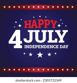 Modern social media post banner template design for US independence day celebration
