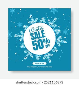 Modern social media post, banner template for
winter and Christmas sale promotion, new year, Christmas festival sale web banner, winter square flyer or poster, story, and web ads design 