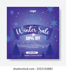 Modern social media post, banner template for
winter and Christmas sale promotion, new year, Christmas festival sale web banner, winter square flyer or poster, story, and web ads design 