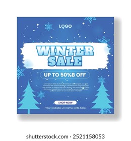 Modern social media post, banner, ad template for
winter and Christmas sale promotion, new year, Christmas festival celebration party banner, ad. winter and Christmas snow background design