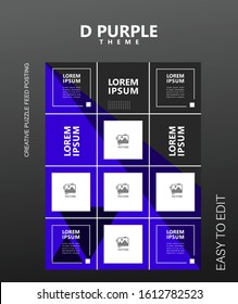 modern social media post blue vision instagram feed, instagram template, instagram frame, minimalist.