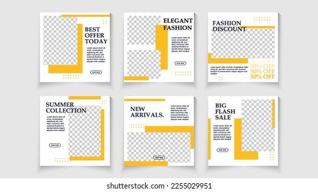 Modern social media post bundle vector. Suitable for Post, Sale Banner, Promotion Product, Business, Company Fashion Beauty