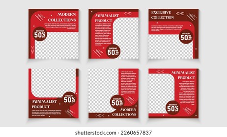 Moderne Social Media Post Bundle Vektor. Geeignet für Post, Verkaufs-Banner, Werbeartikel, Business, Firmenfashion Beauty, etc.