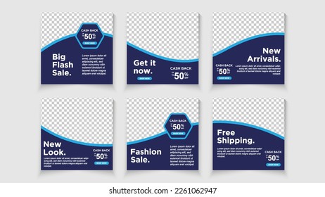 Moderne Social Media Post Bundle Vektorgrafik, Design-bearbeitbare Vorlage für Social-Media-Posts und Web Mobile-Anzeigen. Vektorgrafik mit Fotokoloss