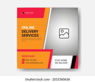 modern social media post card for delivery agency.