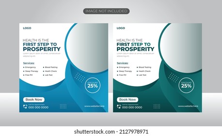 Modern social media post design template for medical health care use