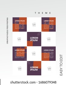modern social media post feed modern, retro, instagram feed, instagram template, instagram frame, minimalist.