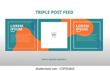 modern social media post feed, blue, retro, instagram feed, instagram template, instagram frame, minimalist.