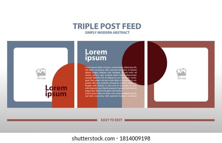 Modern Social Media Post Feed, Modern, Instagram Feed, Instagram Template, Instagram Frame, Minimalist.