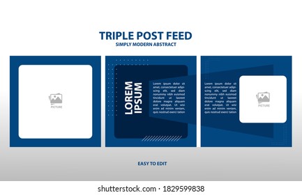 modern social media post feed, blue, retro, instagram feed, instagram template, instagram frame, minimalist.