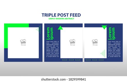 modern social media post feed, blue, retro, instagram feed, instagram template, instagram frame, minimalist.