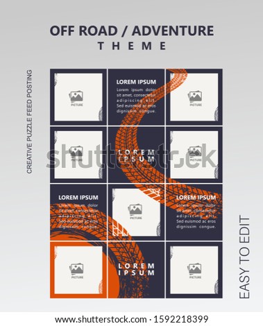 modern social media post feed, instagram feed, instagram theme, instagram template, off road blue,adventure minimalist.