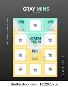 modern social media post green gradient instagram feed, instagram template, instagram frame, minimalist.