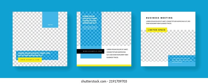 Modern social media post layouts, web banners for social networks, square banners and story templates, editable advertising vector graphics, elegant and clean covers, design for business presentation