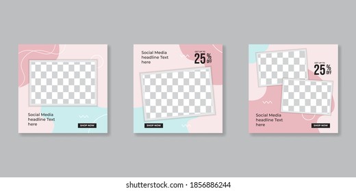 Modern social media post template for digital marketing and sale promo. fashion advertising. banner offer. mockup photo vector frame illustration