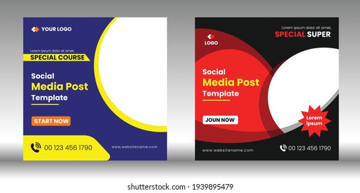 Modern Social Media Post Template. ad banner, Poster Design Vector
