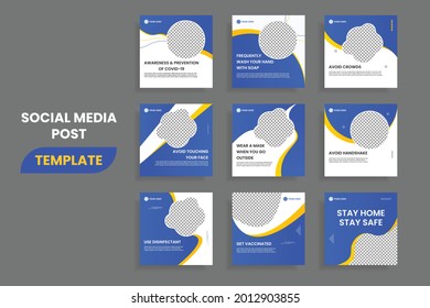 Modern Social Media Post Template Covid 19